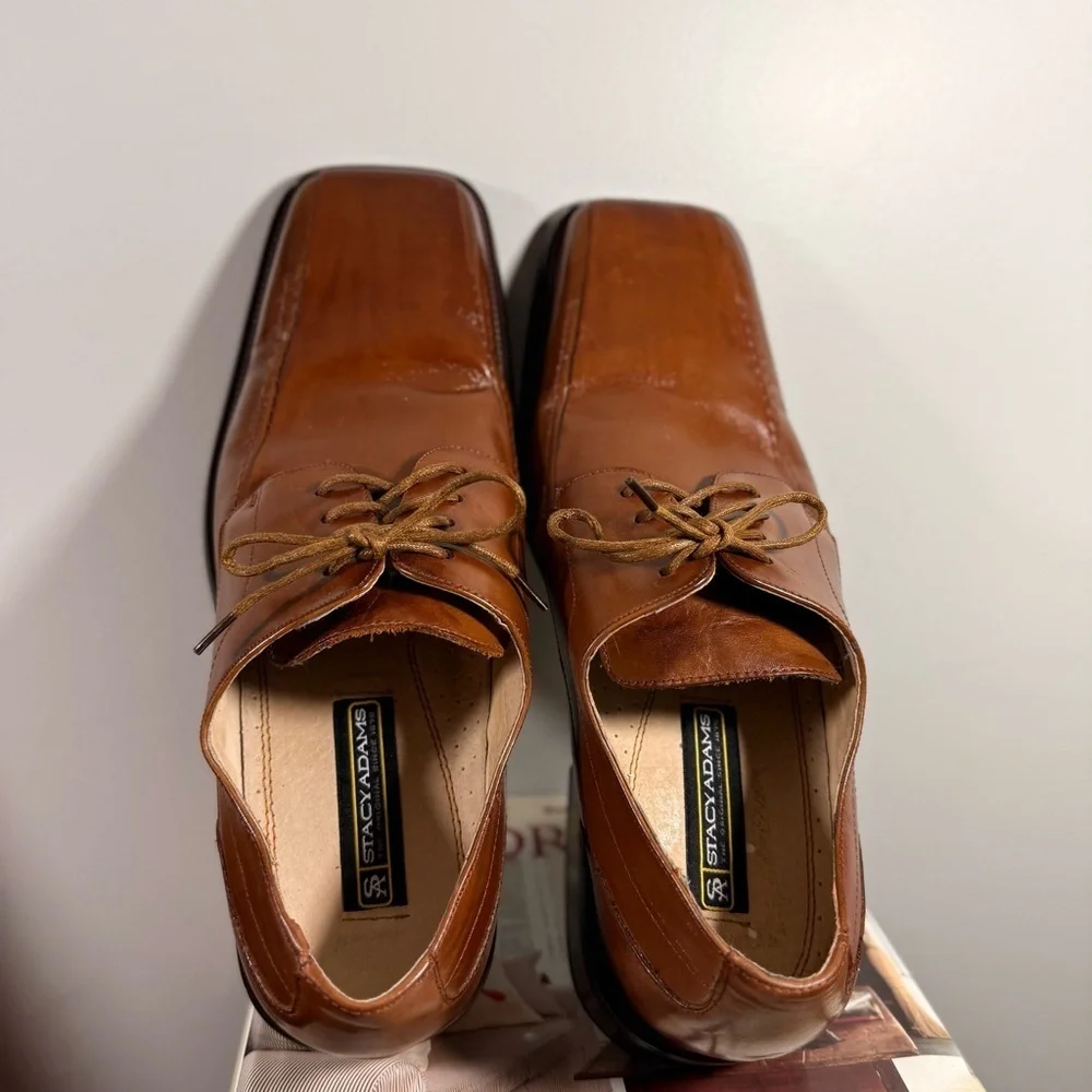 Stacy Adam’s Size 12M Classic Brown Leather Men's Dress Shoes